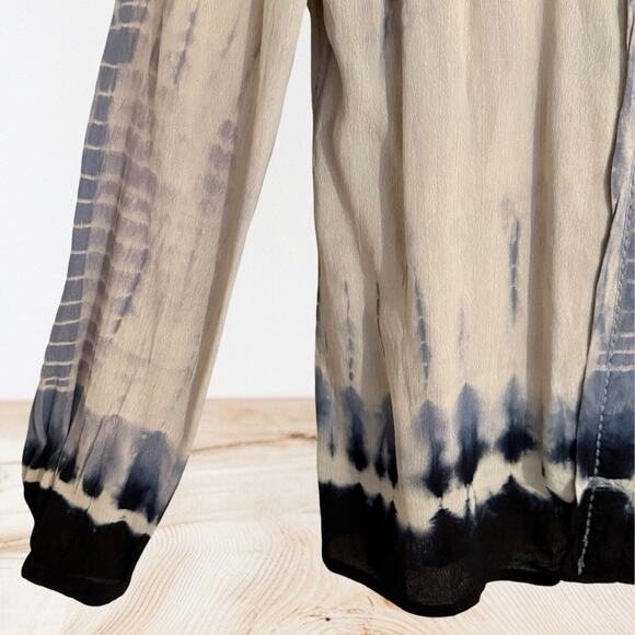 Lovestitch Art to Wear Free Dye Top Sz S Blues Pullover Loose Slouchy Lagenlook - Picture 3 of 9